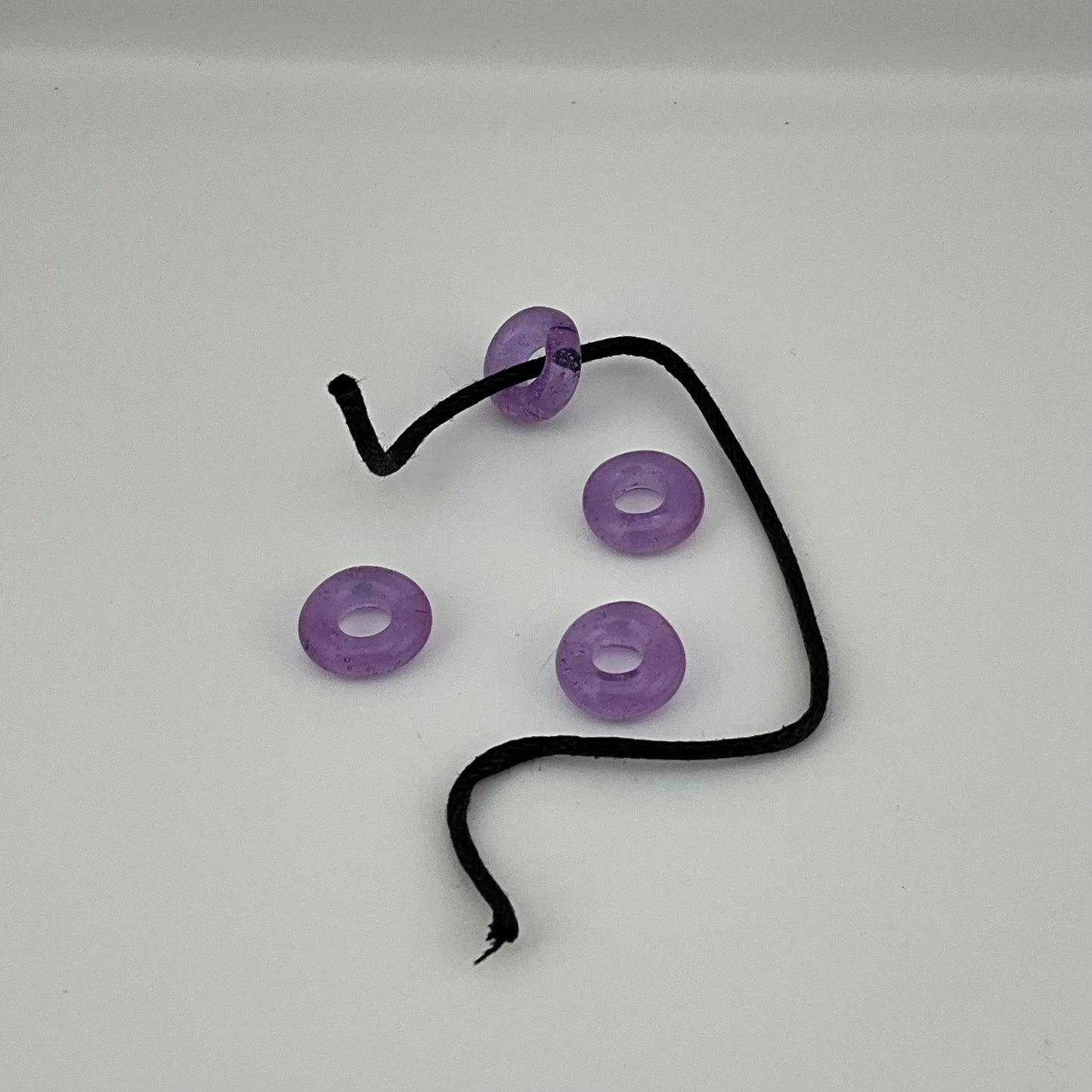 4 Pink Slime Glass Spacer Beads