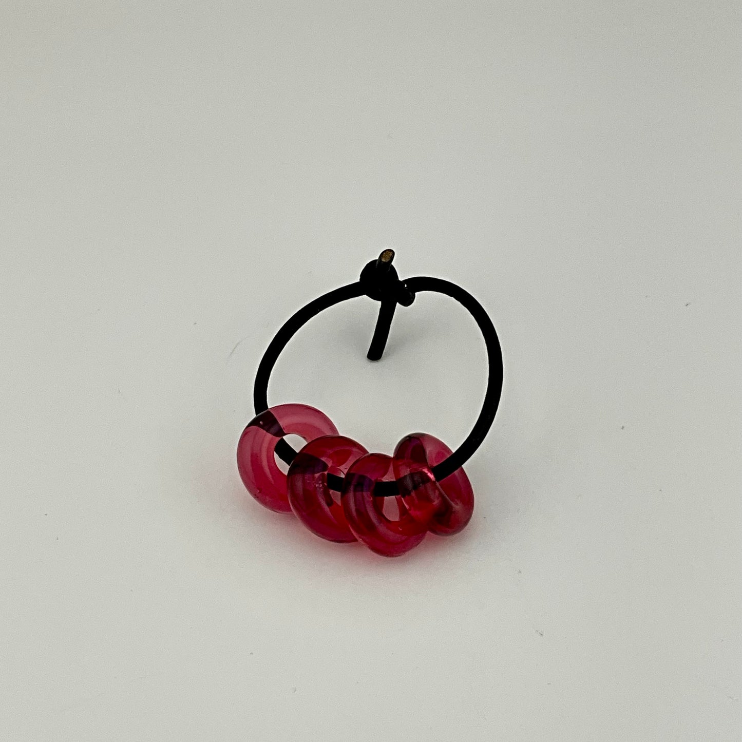 4 Telemagenta Glass Spacer Beads