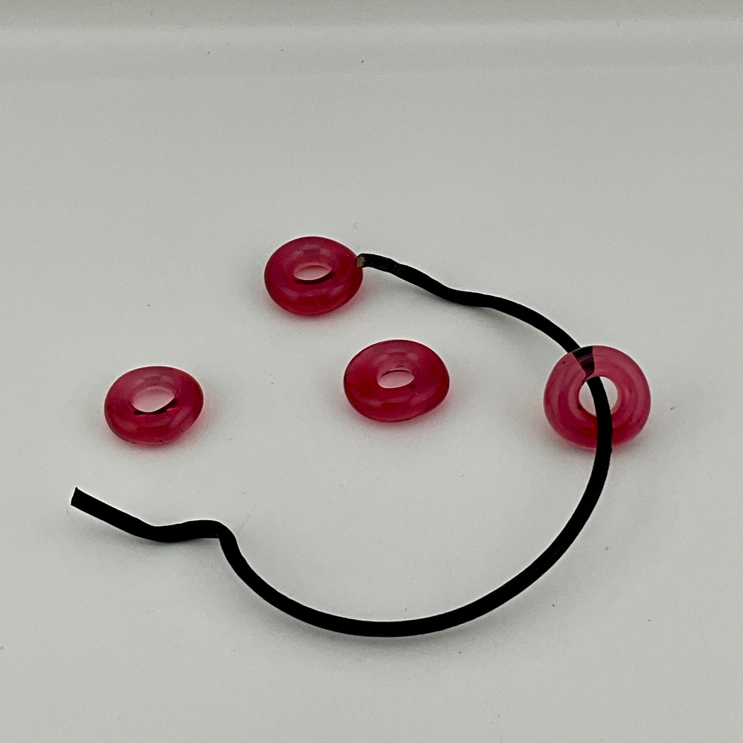 4 Telemagenta Glass Spacer Beads