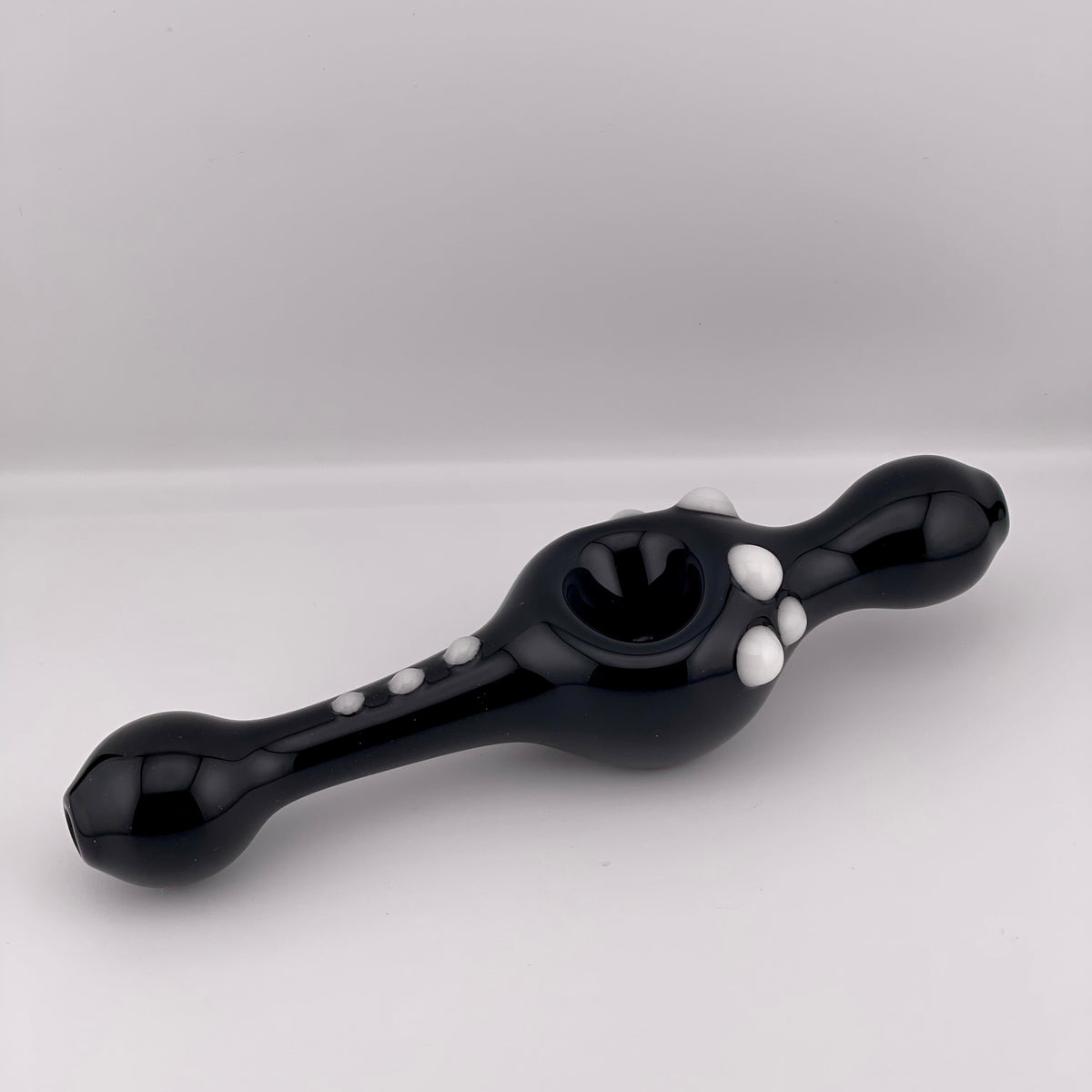 Black SteamRoller Pipe with Glow in the Dark Marbles