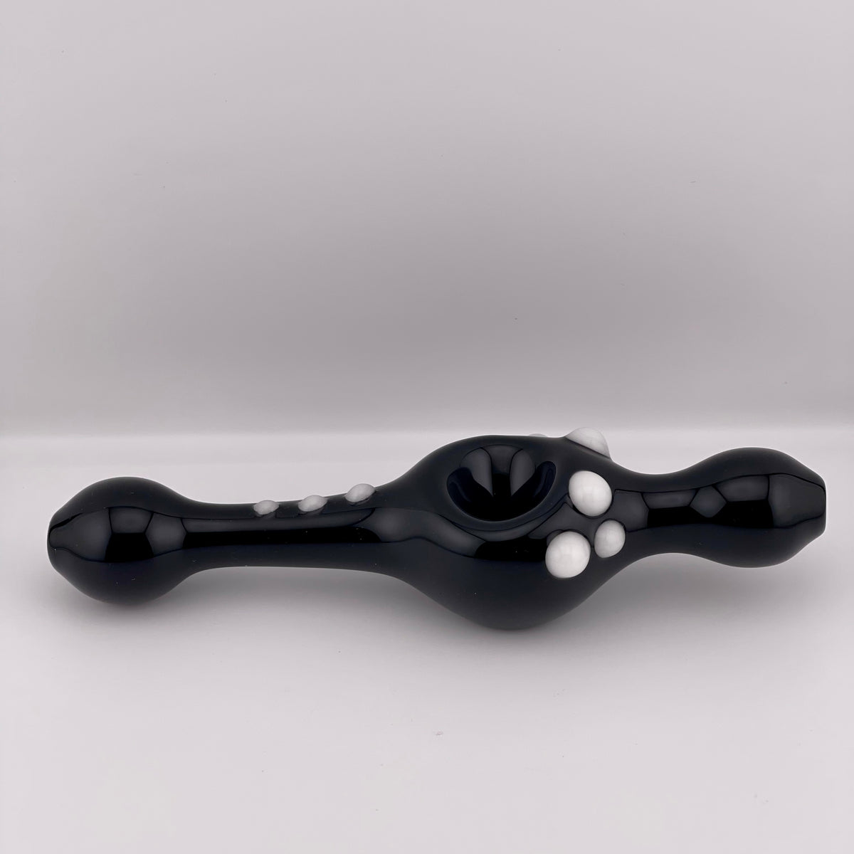 Black SteamRoller Pipe with Glow in the Dark Marbles