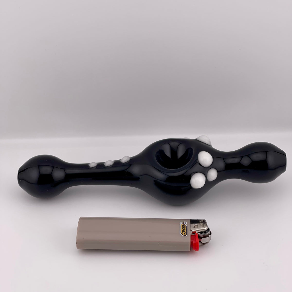 Black SteamRoller Pipe with Glow in the Dark Marbles
