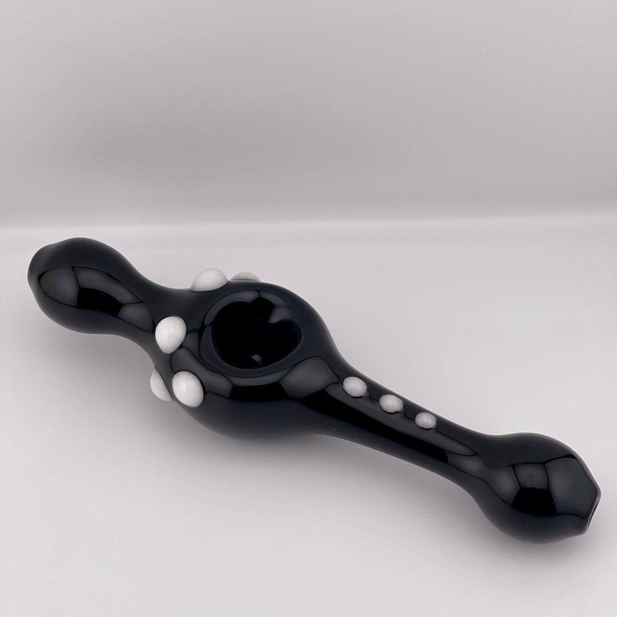 Black SteamRoller Pipe with Glow in the Dark Marbles