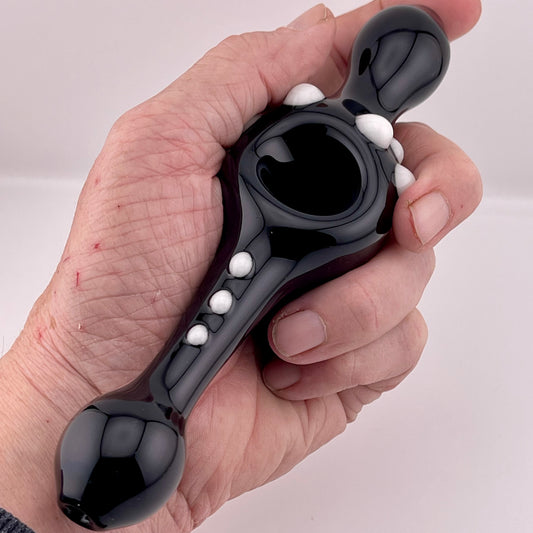 Black SteamRoller Pipe with Glow in the Dark Marbles
