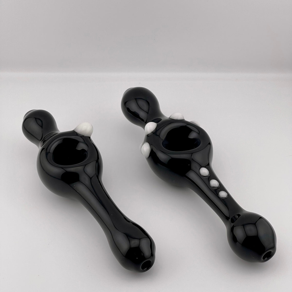 Black SteamRoller Pipe with Glow in the Dark Marbles