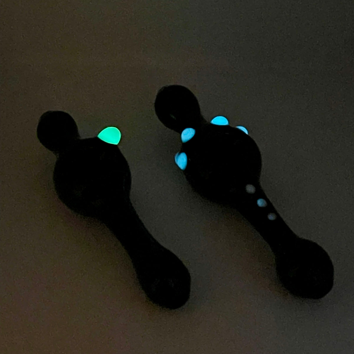 Black SteamRoller Pipe with Glow in the Dark Marbles