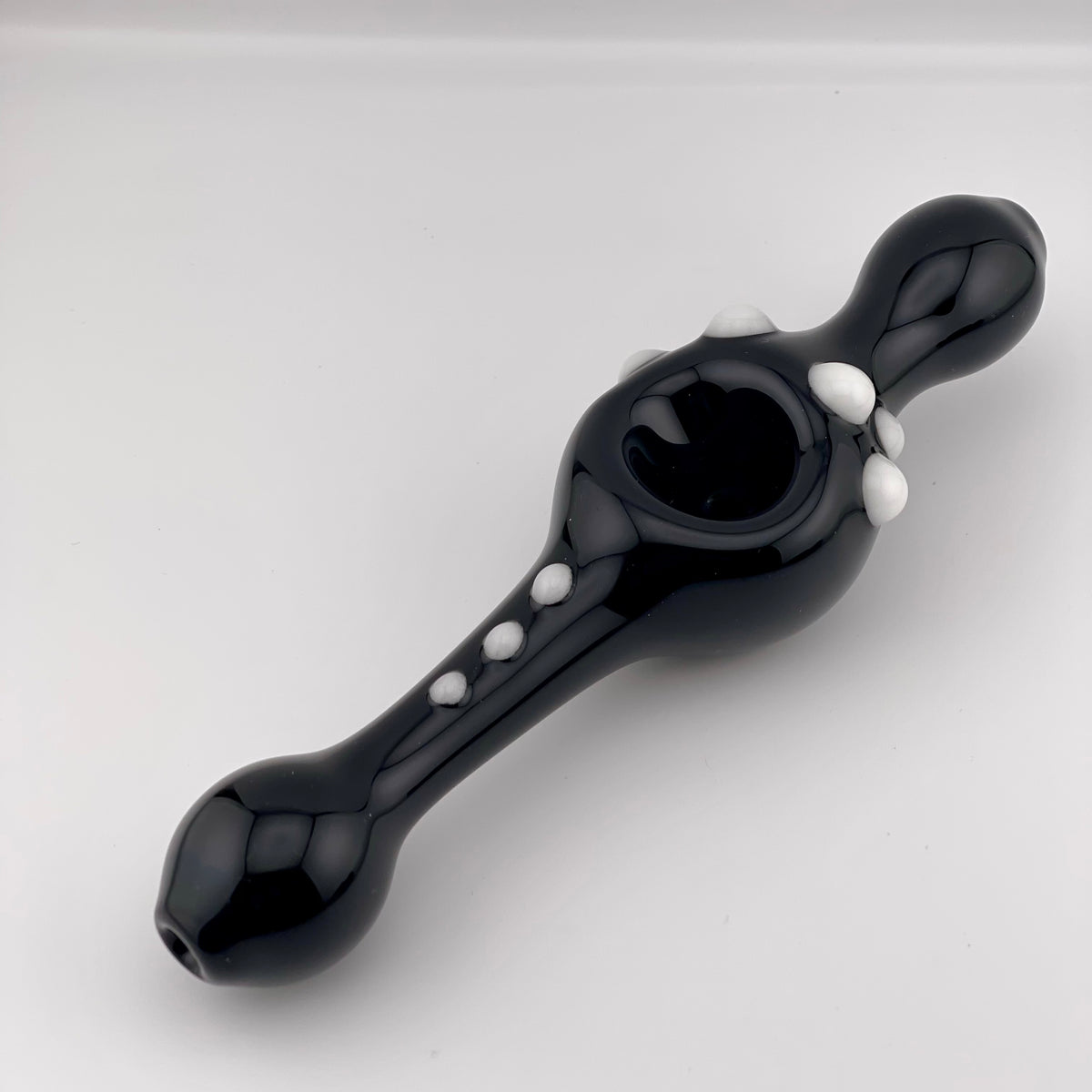 Black SteamRoller Pipe with Glow in the Dark Marbles