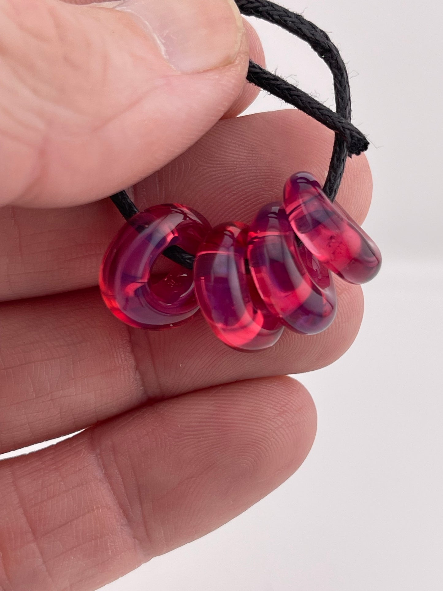 4 Telemagenta Glass Spacer Beads