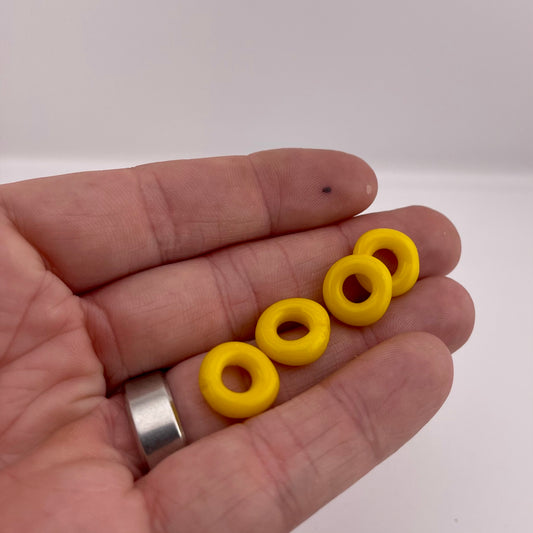 4 Yellow Glass Spacer Beads