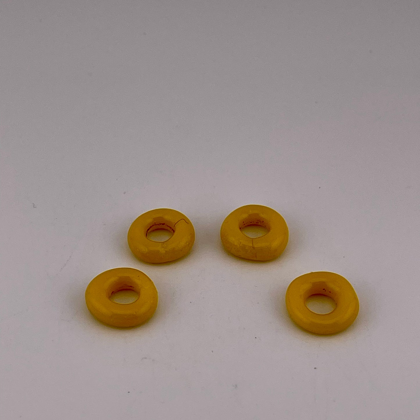 4 Yellow Glass Spacer Beads