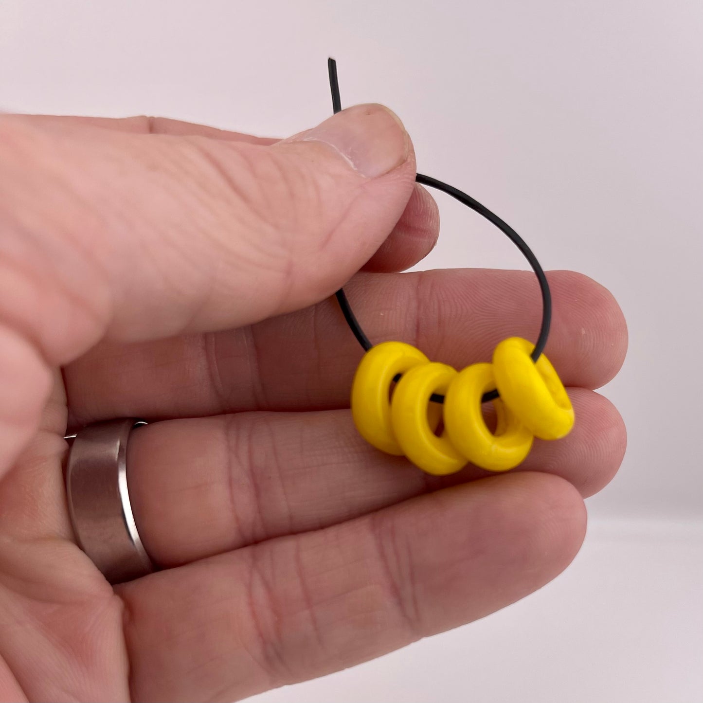 4 Yellow Glass Spacer Beads