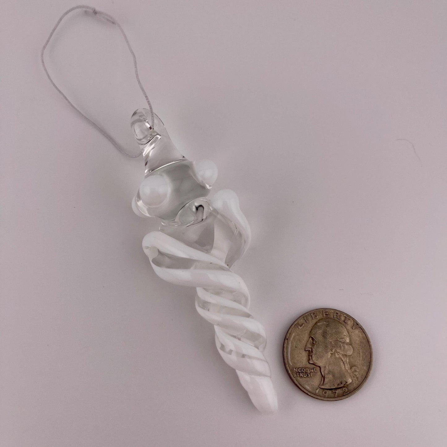 3 Pack of White Glass Icicle Ornament Designs “Holiday Special”