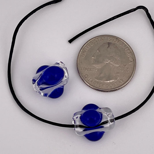 2 Loose beads clear with blue marble Beads necklaces beads phone straps hoodie beads shoelace beads for your crafting needs gift beads