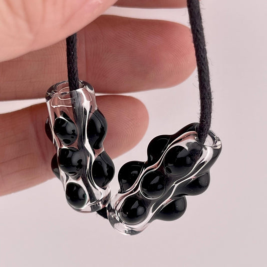 2 Loose beads clear with black marble Beads necklaces phone straps hoodie beads shoelace beads for your crafting needs gift beads