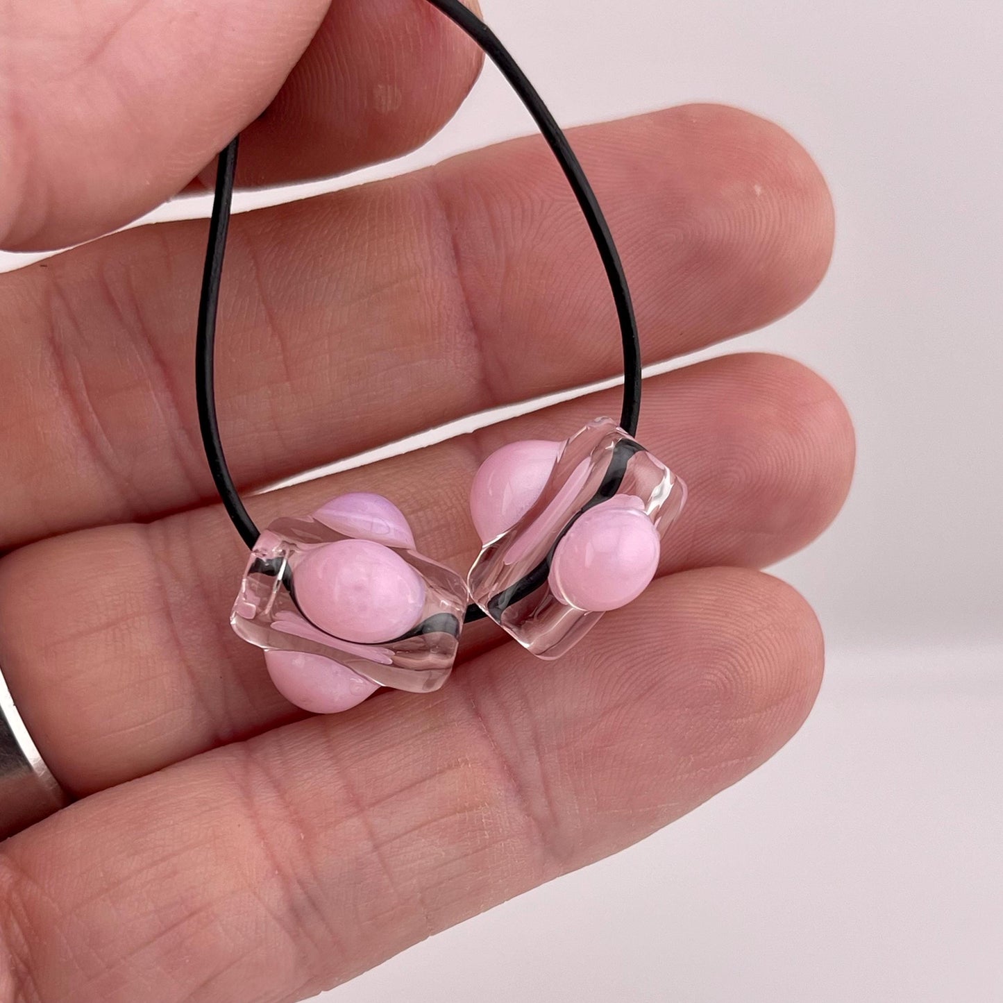 2 Loose beads clear with pink  marble Bead necklaces beads phone strap hoodie beads shoelace beads for your crafting needs gift bead