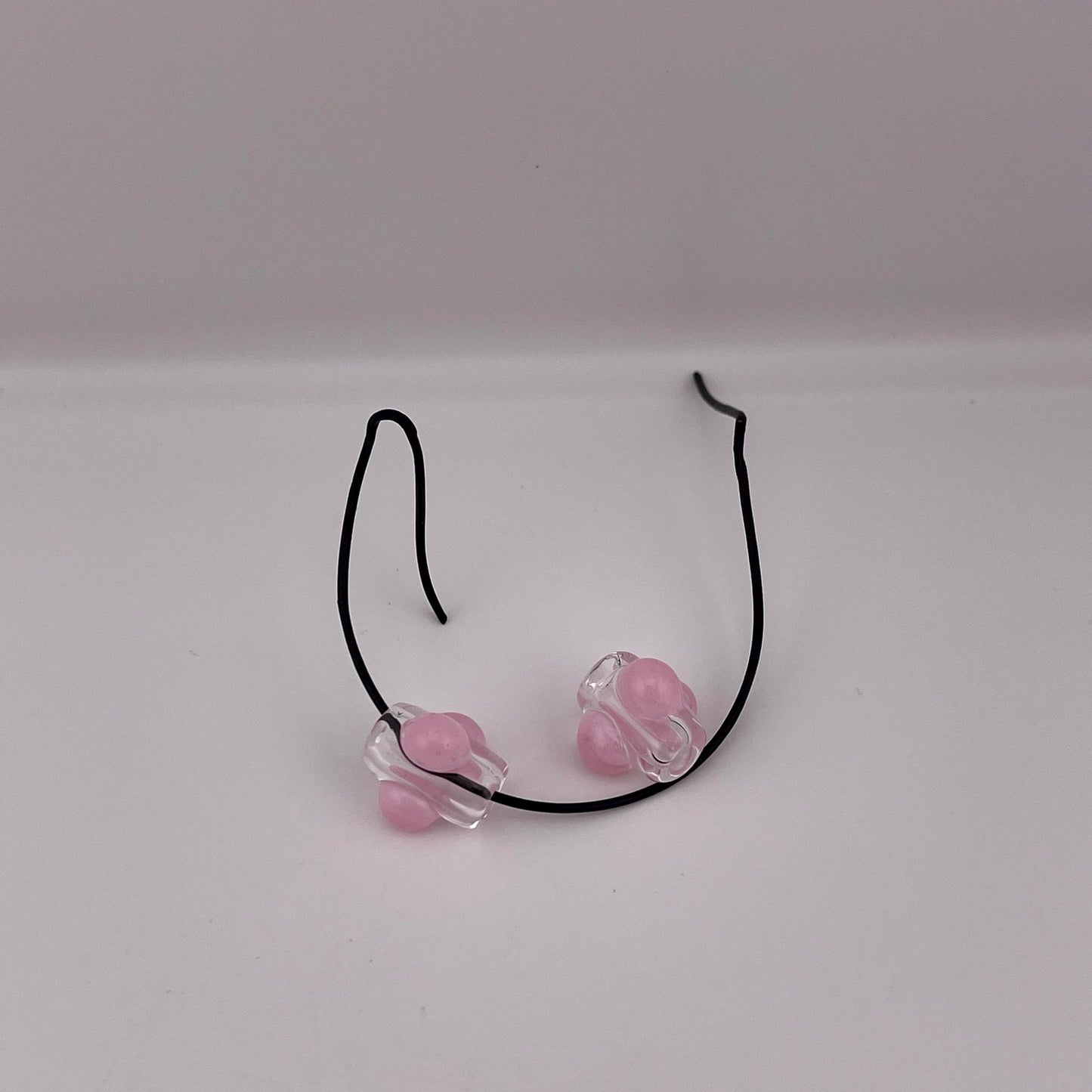 2 Loose beads clear with pink  marble Bead necklaces beads phone strap hoodie beads shoelace beads for your crafting needs gift bead